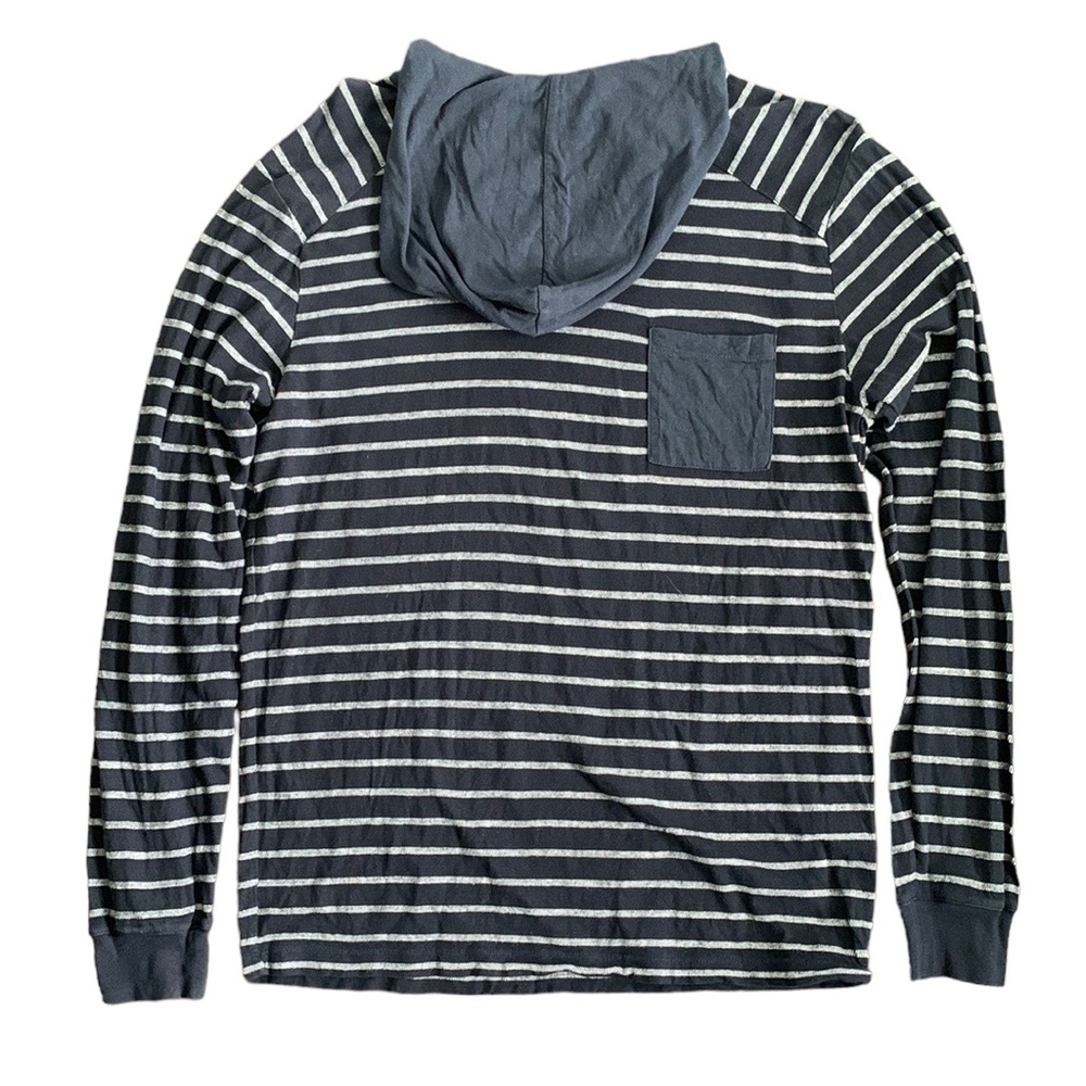 SHAUN WHITE TEE HOODIE LONG SLEEVES STRIPES POCKET BLUE WHITE SHIRT